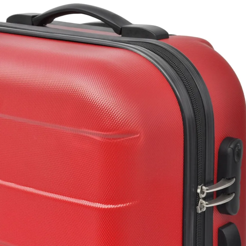 vidaXL 3-delige Kofferset hard 45,5/55/66 cm rood