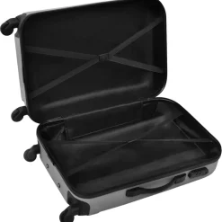 vidaXL 3-delige Kofferset hard 45,5/55/66 cm zilverkleurig