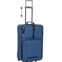 vidaXL 5-delige Kofferset stof blauw