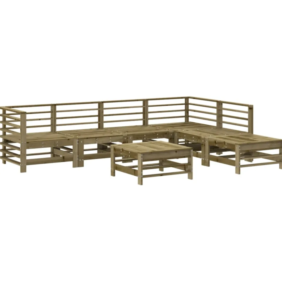 vidaXL 7-delige Loungeset geïmpregneerd grenenhout