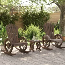vidaXL 3-delige Loungeset massief vurenhout
