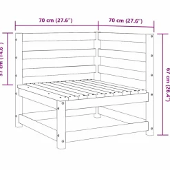 vidaXL 2-delige Loungeset massief grenenhout grijs