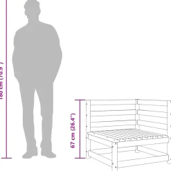 vidaXL 2-delige Loungeset massief grenenhout grijs