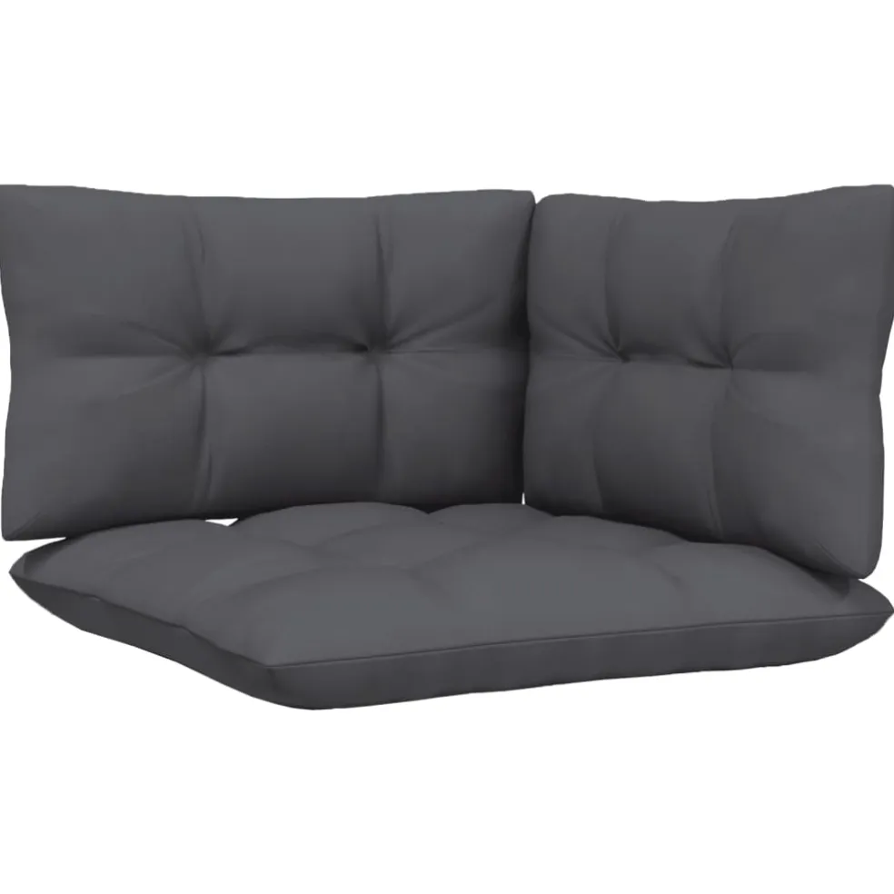 vidaXL 9-delige Loungeset met antracietkleurige kussens grenenhout
