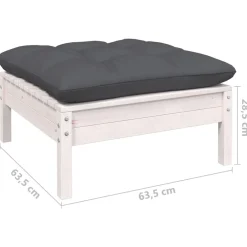 vidaXL 9-delige Loungeset met antracietkleurige kussens grenenhout