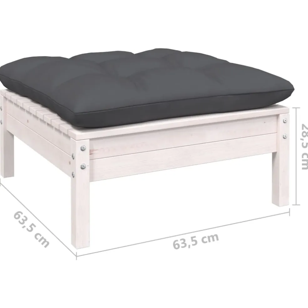 vidaXL 9-delige Loungeset met antracietkleurige kussens grenenhout