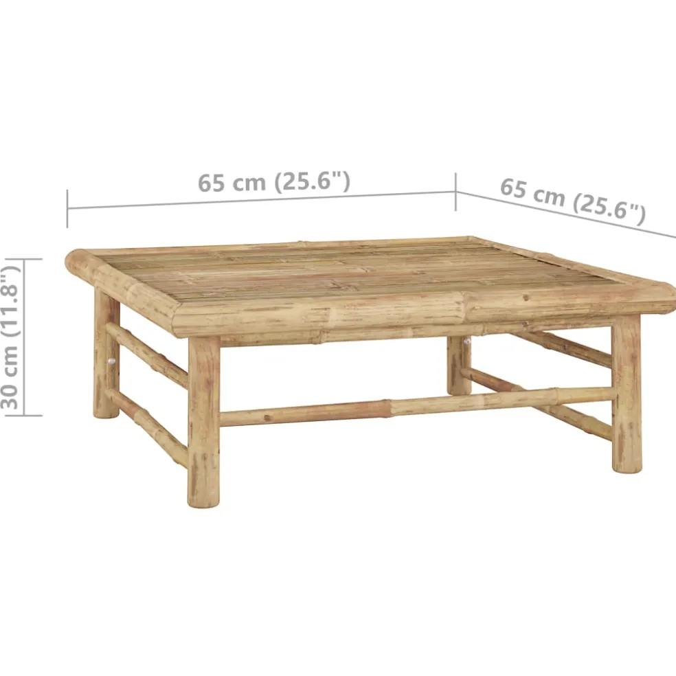 vidaXL 5-delige Loungeset met crèmewitte kussens bamboe