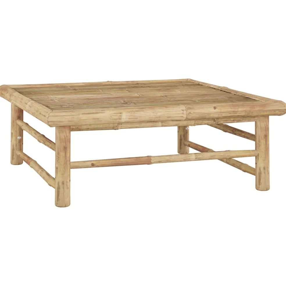 vidaXL 5-delige Loungeset met crèmewitte kussens bamboe