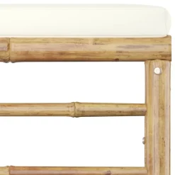 vidaXL 5-delige Loungeset met crèmewitte kussens bamboe