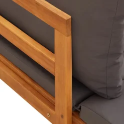 vidaXL 3-delige Loungeset met donkergrijze kussens acaciahout