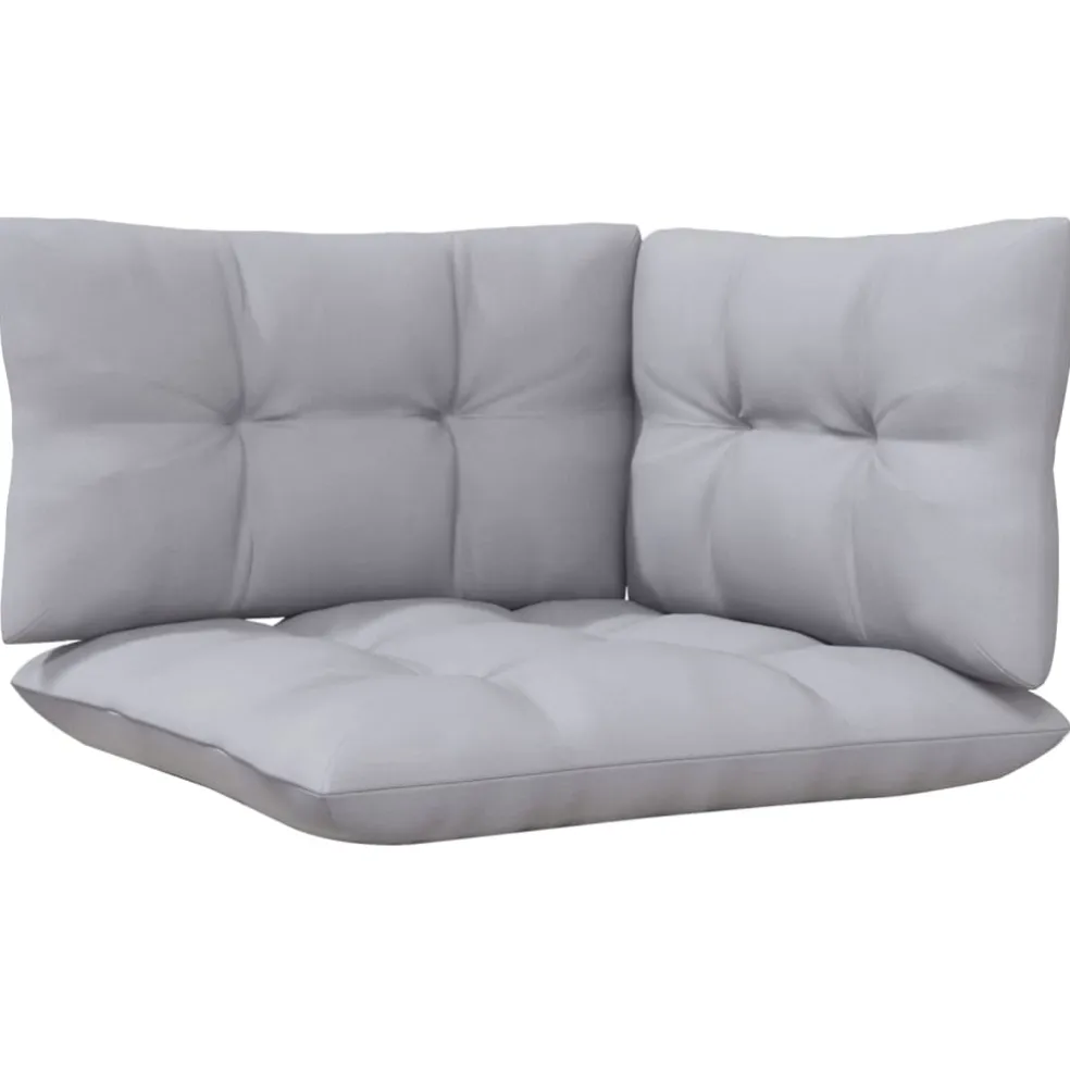 vidaXL 6-delige Loungeset met grijze kussens massief grenenhout