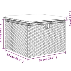 vidaXL 6-delige Loungeset met kussens poly rattan grijs