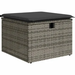 vidaXL 6-delige Loungeset met kussens poly rattan grijs