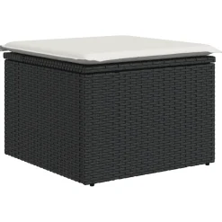 vidaXL 6-delige Loungeset met kussens poly rattan grijs