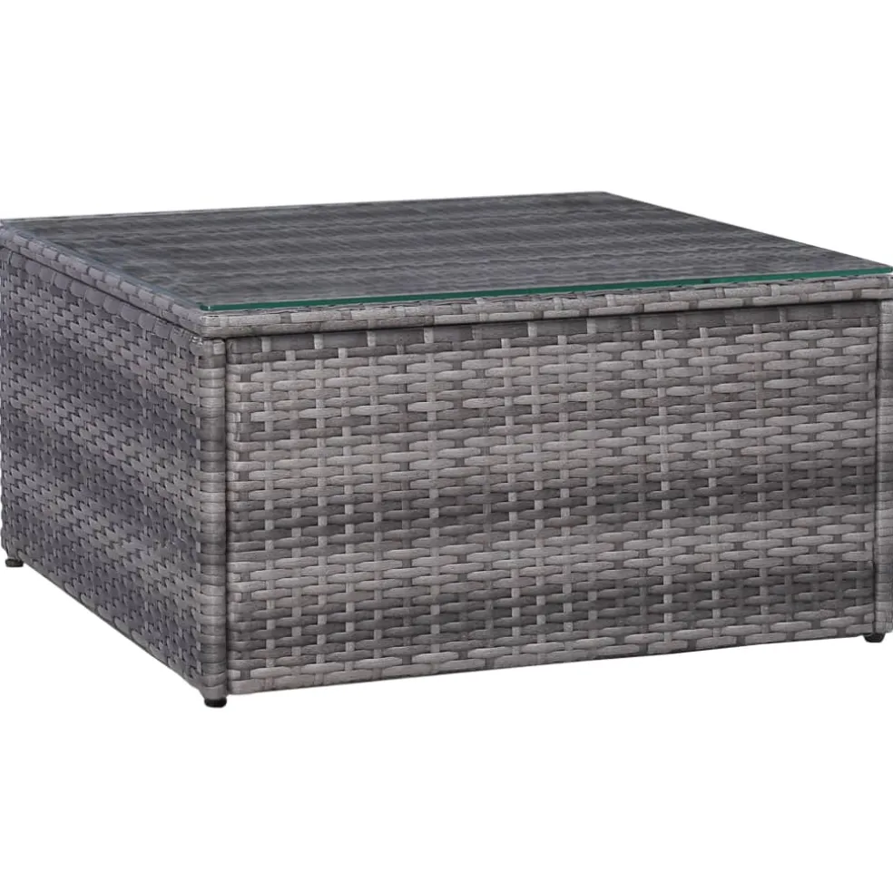 vidaXL 7-delige Loungeset met kussens poly rattan grijs