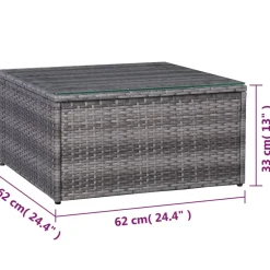 vidaXL 7-delige Loungeset met kussens poly rattan grijs