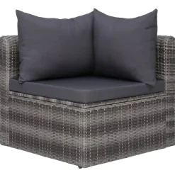 vidaXL 7-delige Loungeset met kussens poly rattan grijs