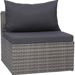 vidaXL 7-delige Loungeset met kussens poly rattan grijs