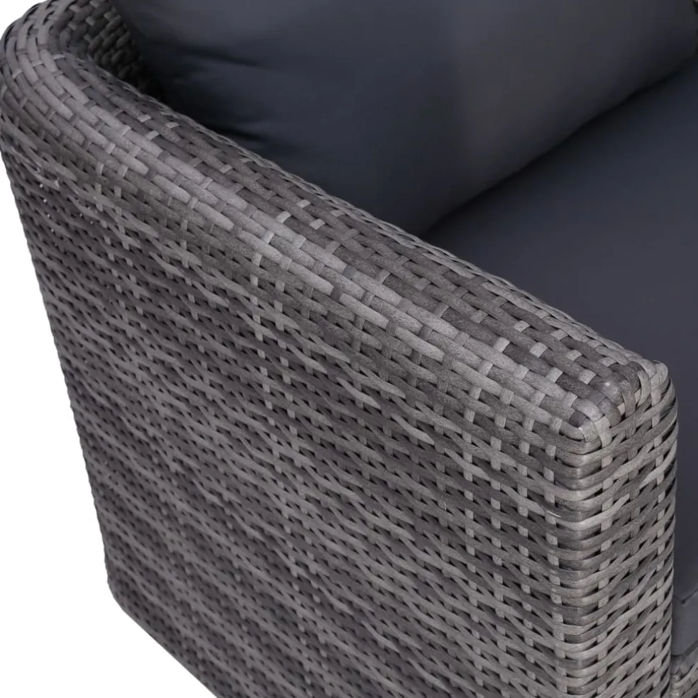 vidaXL 7-delige Loungeset met kussens poly rattan grijs
