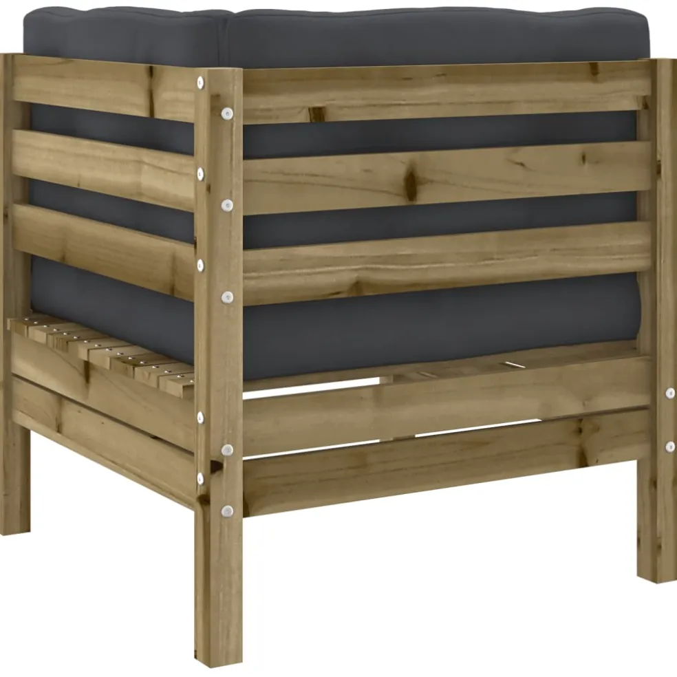 vidaXL 3-delige Loungeset met kussens geïmpregneerd grenenhout