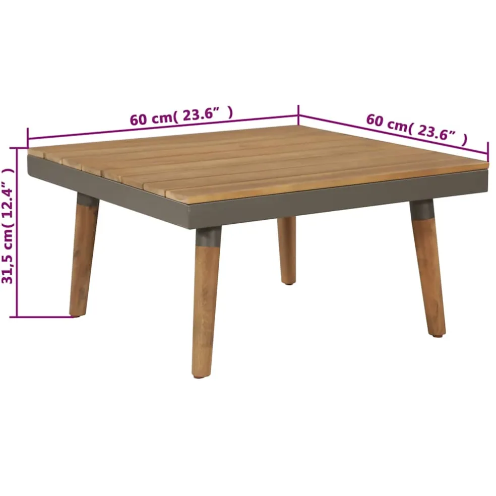 vidaXL 4-delige Loungeset met kussens poly rattan beige