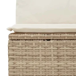 vidaXL 4-delige Loungeset met kussens poly rattan beige