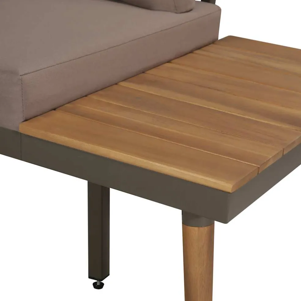 vidaXL 4-delige Loungeset met kussens poly rattan beige