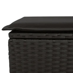 vidaXL 11-delige Loungeset met kussens poly rattan zwart