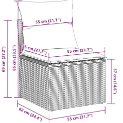 vidaXL 7-delige Loungeset met kussens poly rattan zwart