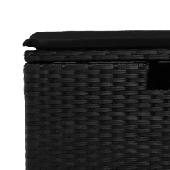 vidaXL 7-delige Loungeset met kussens poly rattan zwart