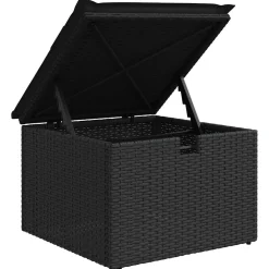 vidaXL 7-delige Loungeset met kussens poly rattan zwart