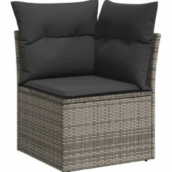 vidaXL 7-delige Loungeset met kussens poly rattan grijs