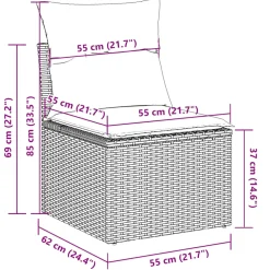vidaXL 7-delige Loungeset met kussens poly rattan zwart