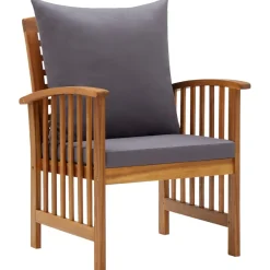 vidaXL 5-delige Loungeset met kussens massief acaciahout
