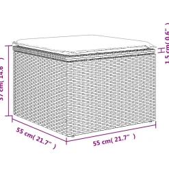 vidaXL 4-delige Loungeset met kussens poly rattan bruin