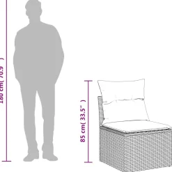 vidaXL 4-delige Loungeset met kussens poly rattan bruin