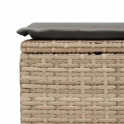 vidaXL 9-delige Loungeset met kussens poly rattan beige