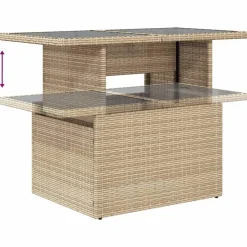 vidaXL 4-delige Loungeset met kussens poly rattan bruin