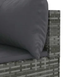 vidaXL 6-delige Loungeset met kussens poly rattan grijs