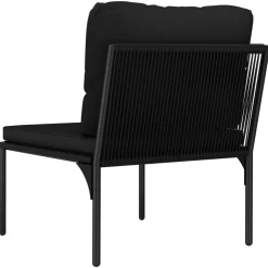 vidaXL 6-delige Loungeset met kussens PVC zwart