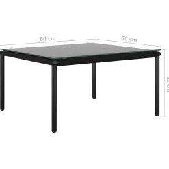 vidaXL 6-delige Loungeset met kussens PVC zwart