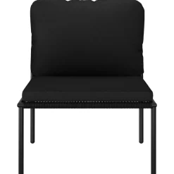 vidaXL 6-delige Loungeset met kussens PVC zwart