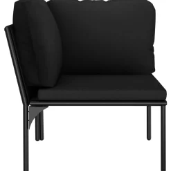 vidaXL 6-delige Loungeset met kussens PVC zwart