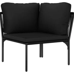 vidaXL 6-delige Loungeset met kussens PVC zwart