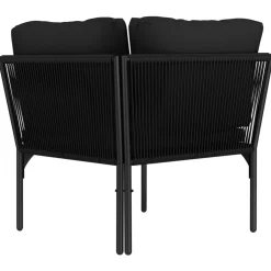 vidaXL 6-delige Loungeset met kussens PVC zwart