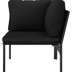 vidaXL 6-delige Loungeset met kussens PVC zwart