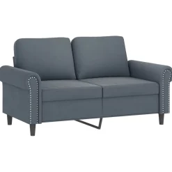 vidaXL 3-delige Loungeset met kussens fluweel donkergrijs