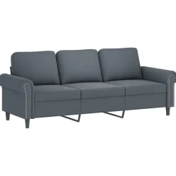 vidaXL 3-delige Loungeset met kussens fluweel donkergrijs