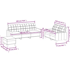 vidaXL 3-delige Loungeset met kussens kunstleer cappuccino
