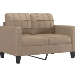 vidaXL 3-delige Loungeset met kussens kunstleer cappuccino
